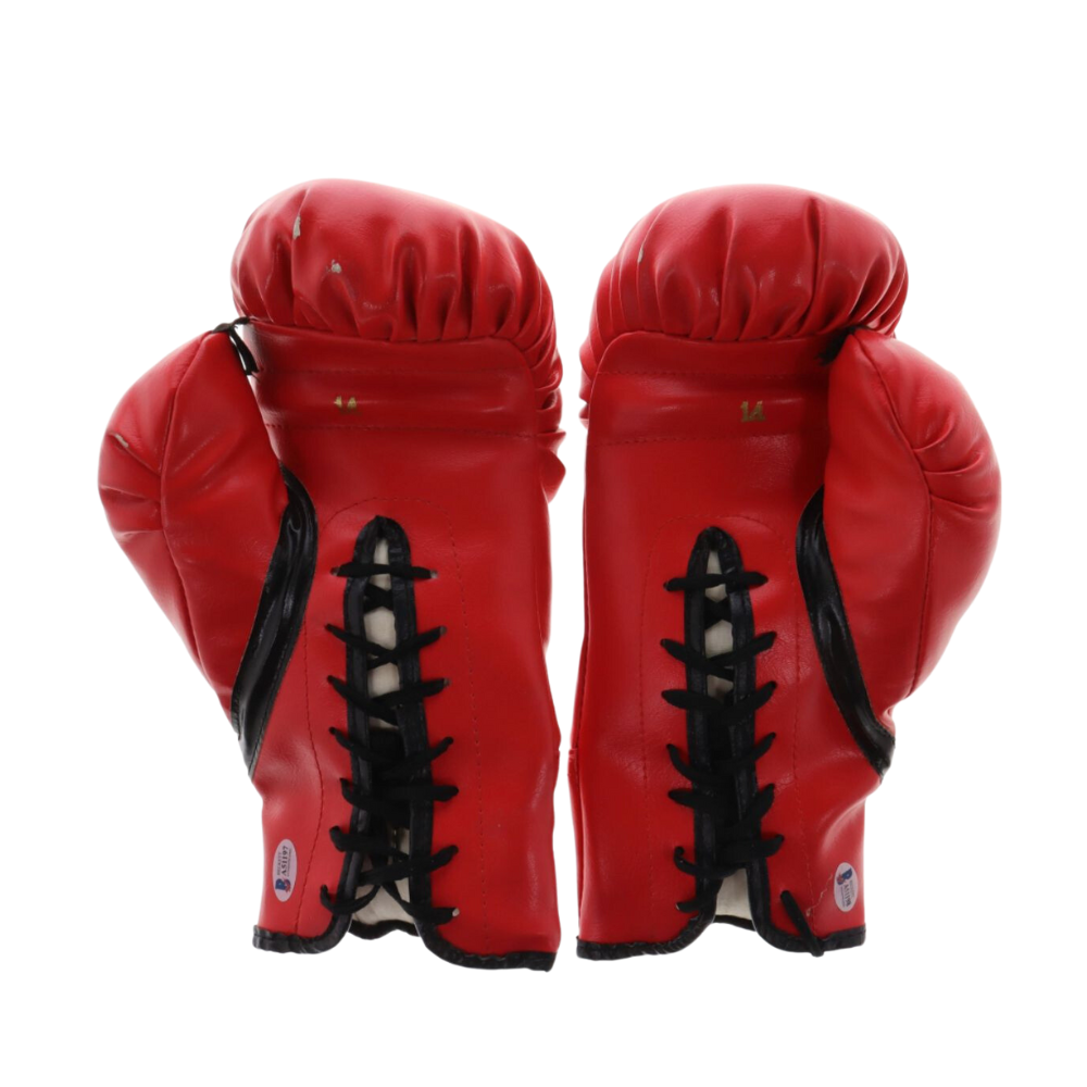 Guantes de Boxeo Rojos Firmados por Muhammad Ali