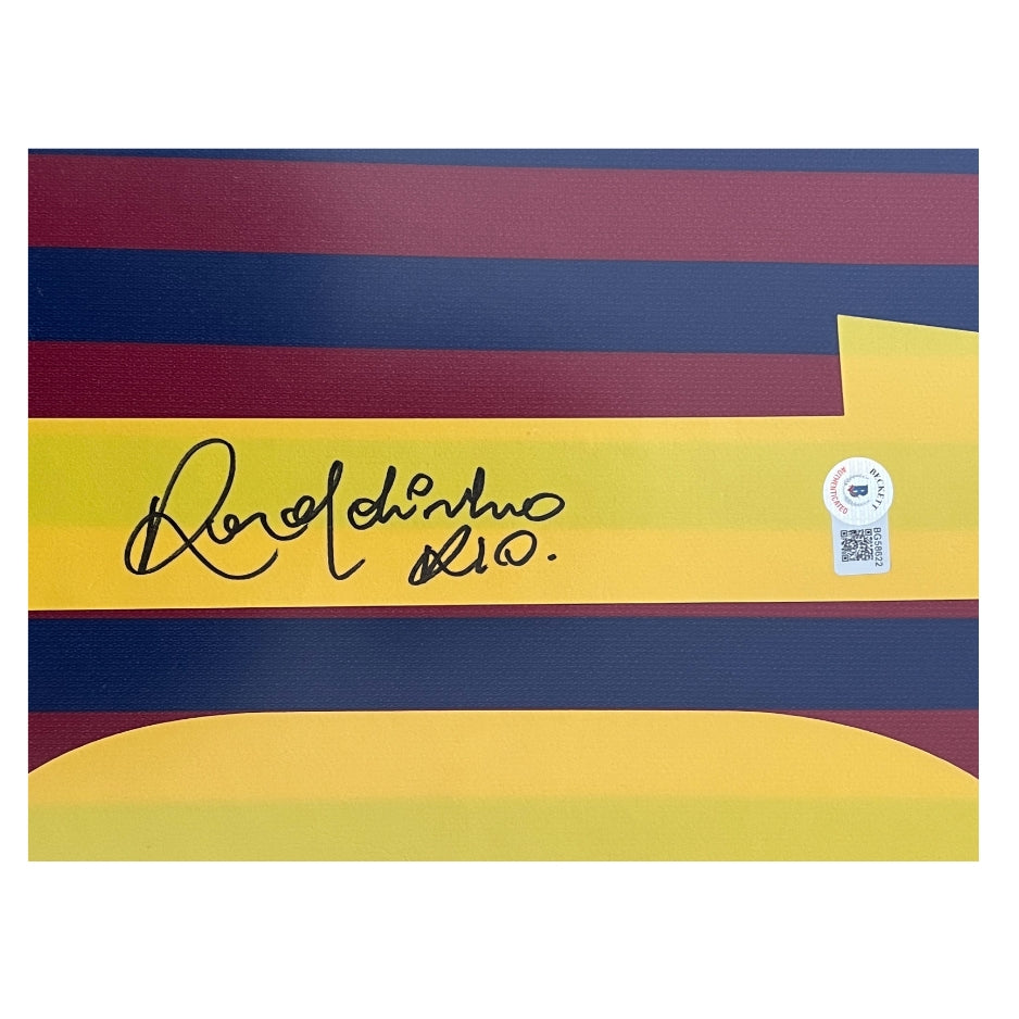 Ronaldinho-Jersey Firmada del FC Barcelona - Marco