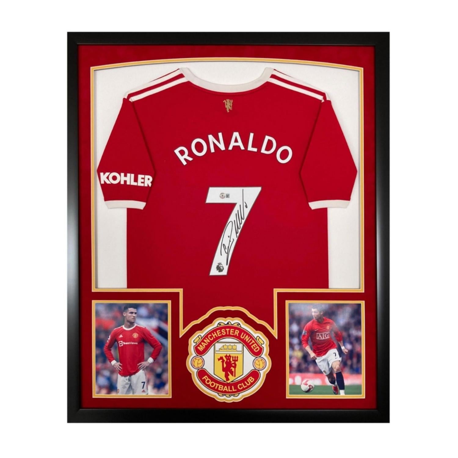 CR7 - Jersey Firmada del Manchester United - Marco de Exhibición