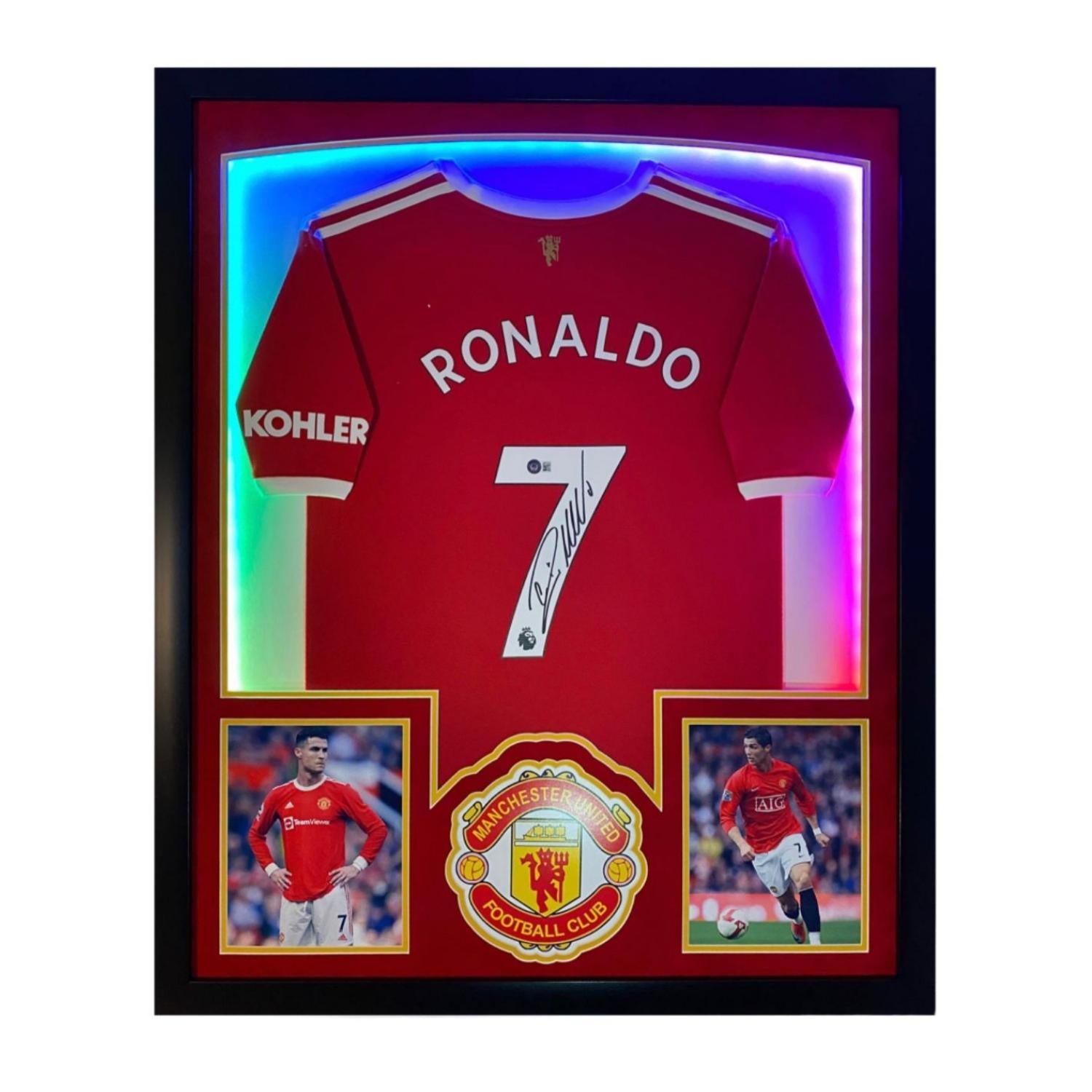 CR7 - Jersey Firmada del Manchester United - Marco de Exhibición